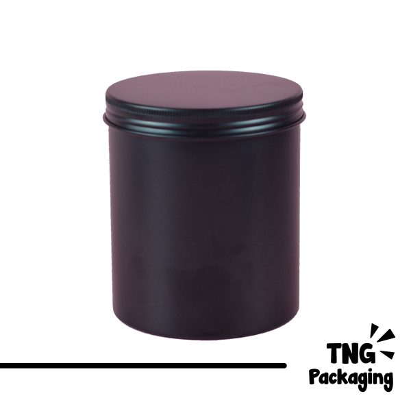 Jar Aluminium Hitam Ulir -  500 ml