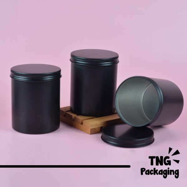 Jar Aluminium Hitam Ulir -  500 ml - Image 2