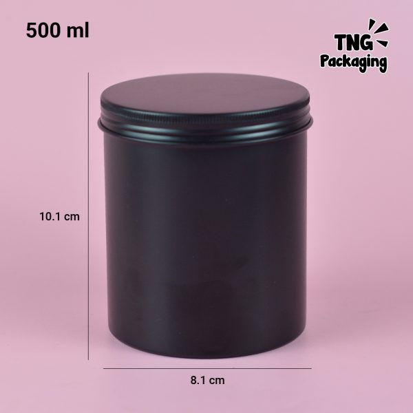Jar Aluminium Hitam Ulir -  500 ml - Image 6