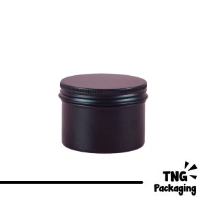 Jar Aluminium Hitam Ulir -  60 ml