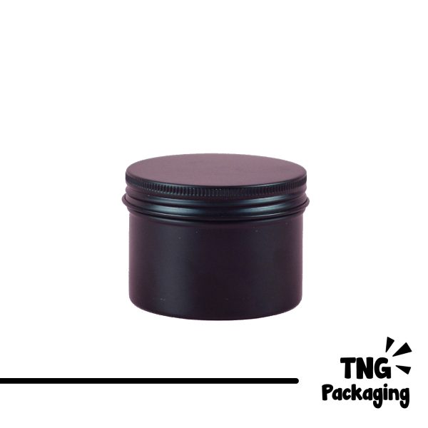 Jar Aluminium Hitam Ulir -  60 ml
