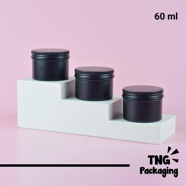 Jar Aluminium Hitam Ulir -  60 ml - Image 2