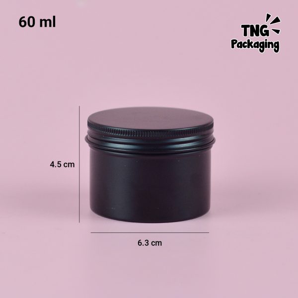 Jar Aluminium Hitam Ulir -  60 ml - Image 6