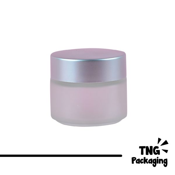 Pot Cream Kaca Frosted Tutup Silver - 100 ml