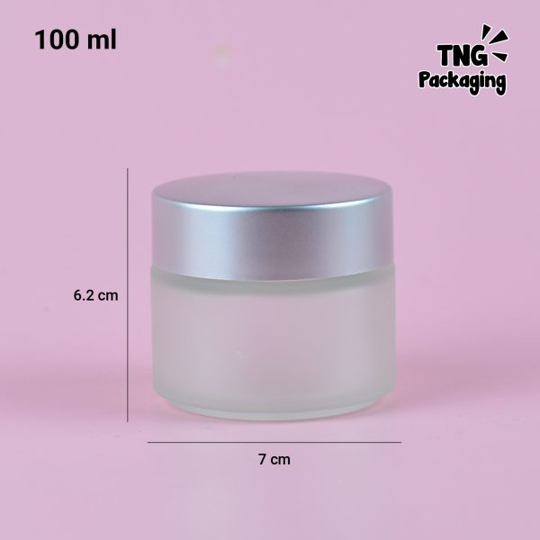 Pot Cream Kaca Frosted Tutup Silver - 100 ml - Image 3