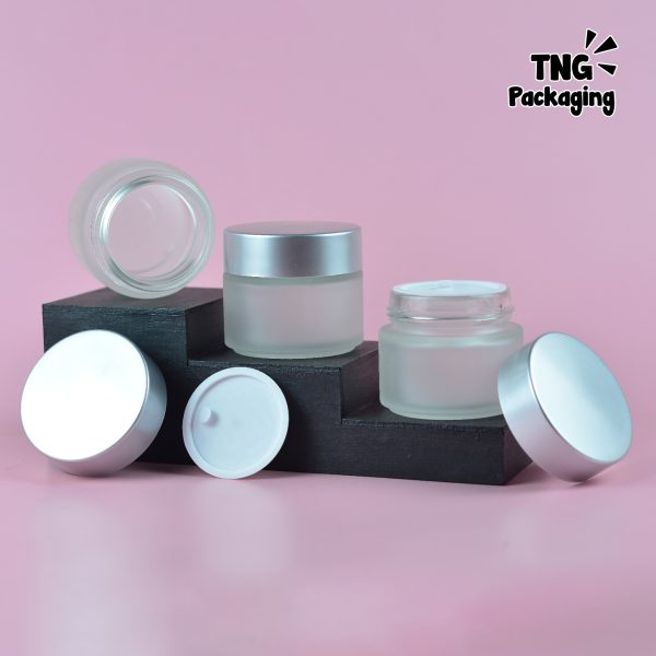 Pot Cream Kaca Frosted Tutup Silver - 100 ml - Image 6