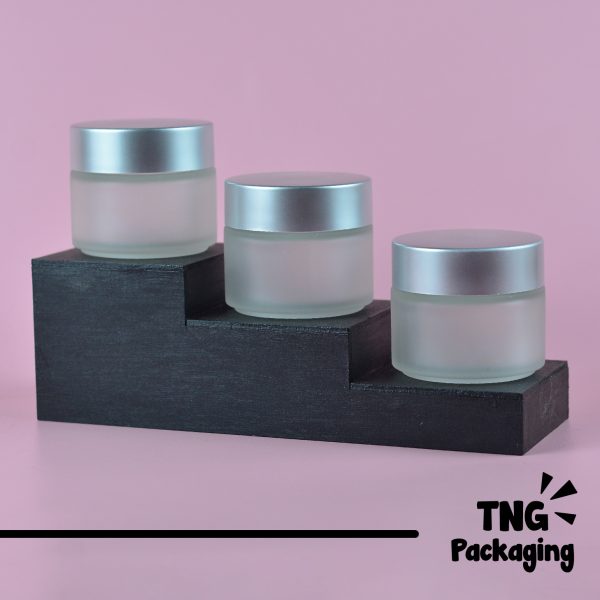 Pot Cream Kaca Frosted Tutup Silver - 100 ml - Image 2