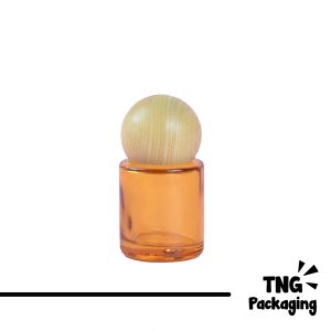Botol Dropper Orange Tutup Kayu - 20ml 30ml