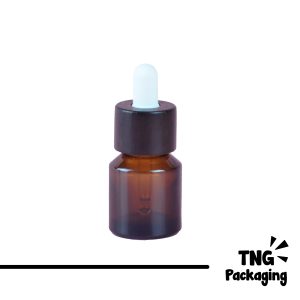 Botol Amber Mini Aksen Kayu - 15 ml
