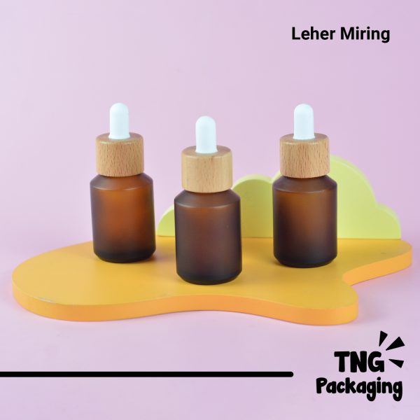 Botol Kaca Amber Leher Miring - 30 ml - Image 2