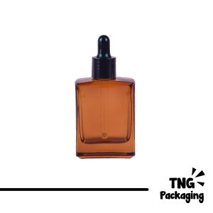 Botol Pipet Kaca Amber Kotak - 30ml 50ml 100ml
