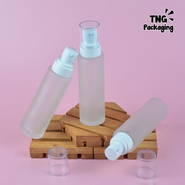 Botol Kaca Buram Pump Putih - 100 ml - Image 3
