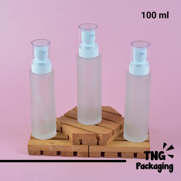 Botol Kaca Buram Pump Putih - 100 ml - Image 2
