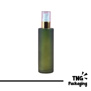 Botol Kaca Hijau Pump Gold Bening - 100 ml