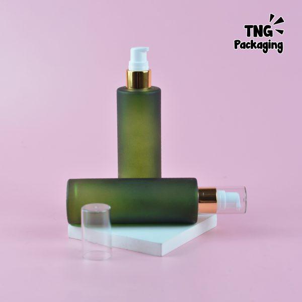 Botol Kaca Hijau Pump Gold Bening - 100 ml - Image 3