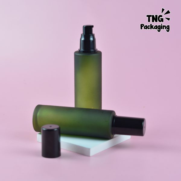 Botol Kaca Hijau Pump Hitam - 100 ml - Image 3
