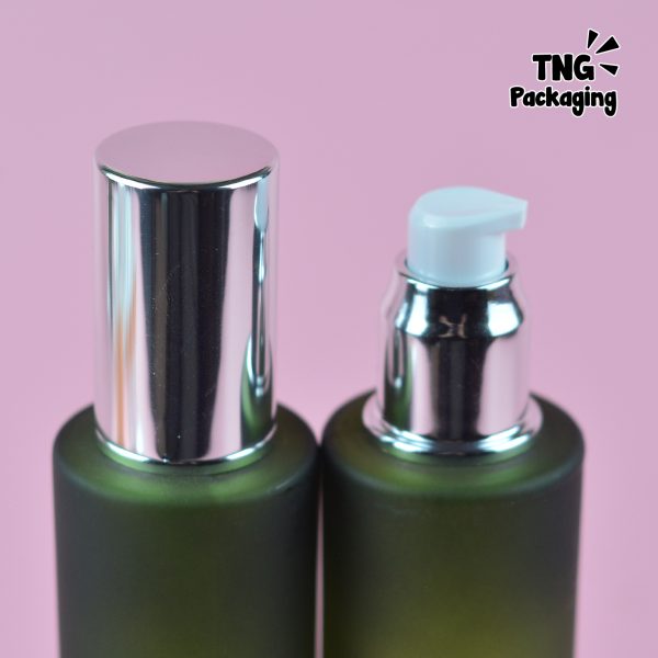 Botol Kaca Hijau Pump Silver - 100 ml - Image 4
