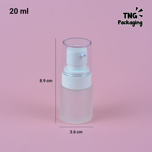 Botol Kaca Buram Pump Putih - 20 ml - Image 3