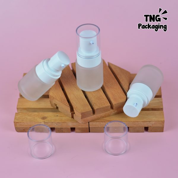 Botol Kaca Buram Pump Putih - 20 ml - Image 4