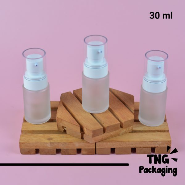 Botol Kaca Buram Pump Putih - 30 ml - Image 2