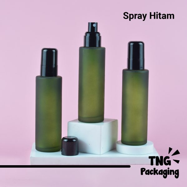Botol Kaca Hijau Spray Hitam - 100 ml - Image 2