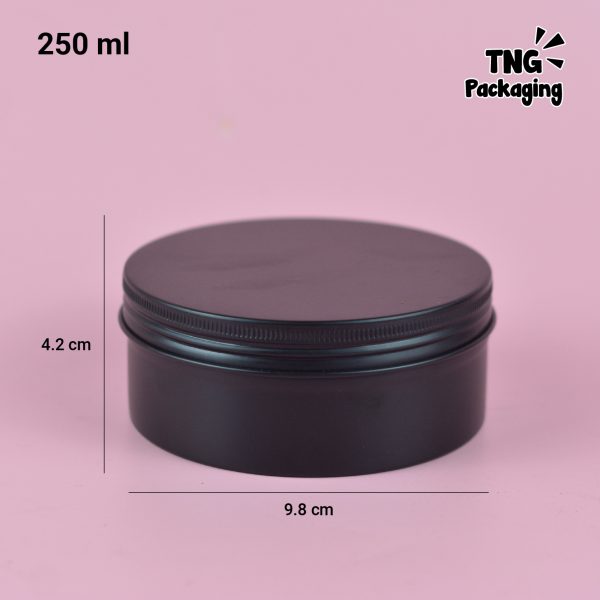Jar Aluminium Hitam Ulir -  250 ml - Image 6
