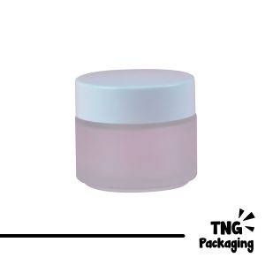 Pot Cream Kaca Frosted Tutup Putih - 100 ml