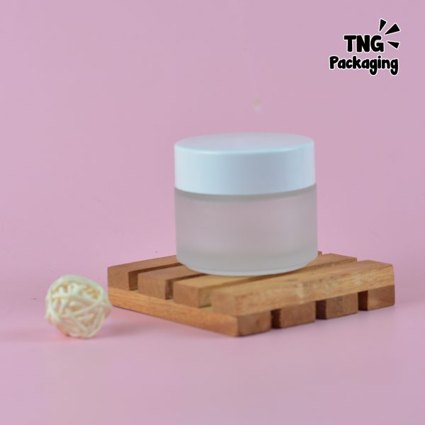 Pot Cream Kaca Frosted Tutup Putih - 100 ml - Image 6