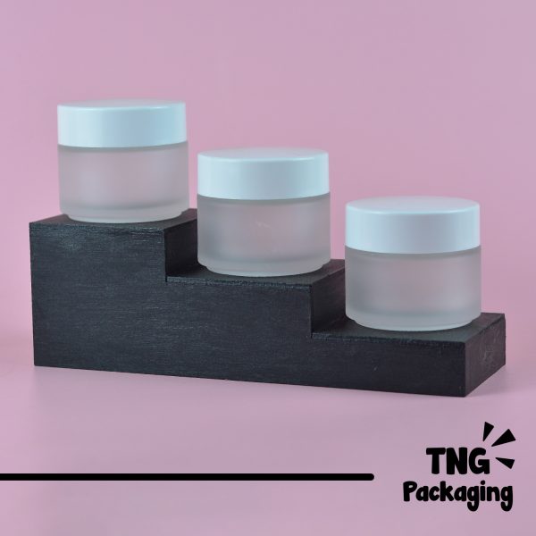 Pot Cream Kaca Frosted Tutup Putih - 100 ml - Image 2