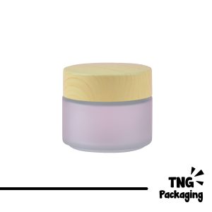 Pot Cream Frosted Tutup Kayu - 100 ml