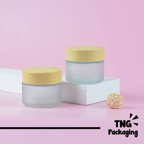 Pot Cream Frosted Tutup Kayu - 100 ml - Image 2