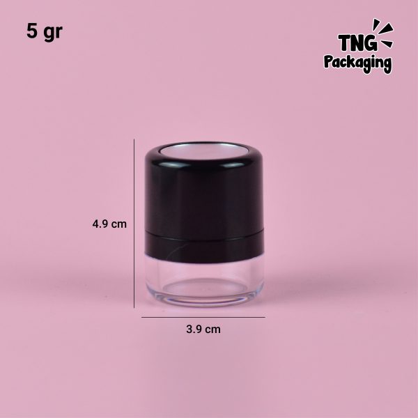 Wadah Bedak Tabur Travel Hitam - 5 gr 10 gr - Image 3