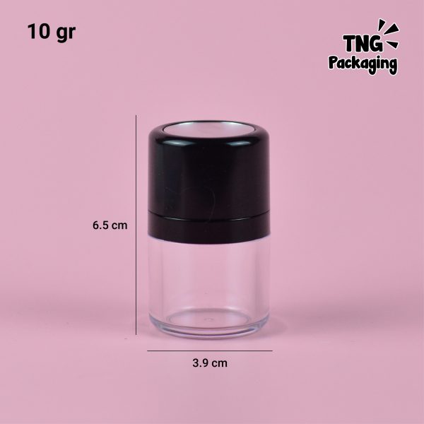 Wadah Bedak Tabur Travel Hitam - 5 gr 10 gr - Image 4