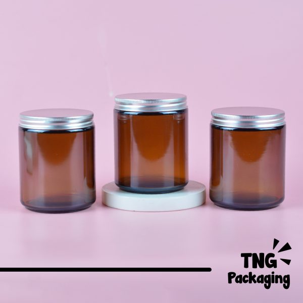 Jar Kaca Amber Tutup Aluminium Silver - 200 ml - Image 2