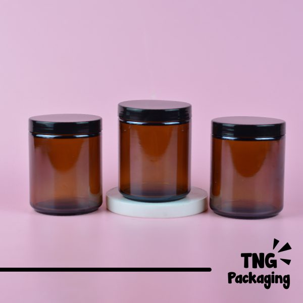 Jar Kaca Amber Tutup Plastik Hitam - 200 ml - Image 2
