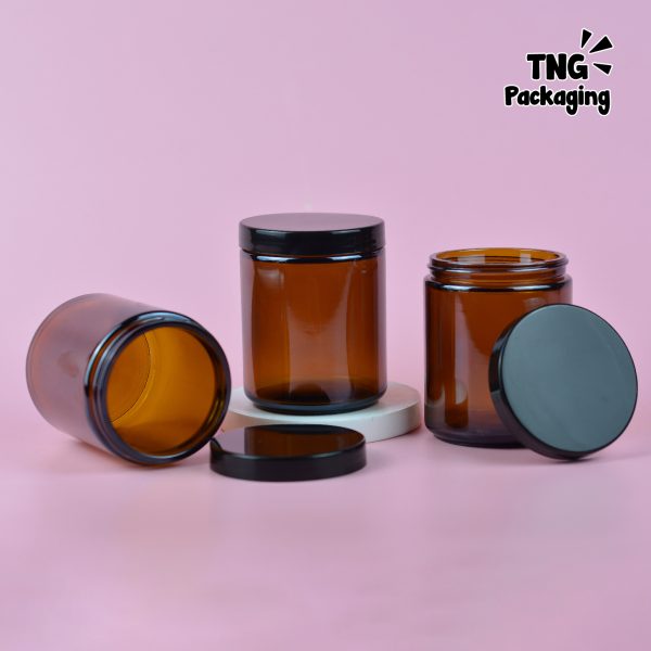 Jar Kaca Amber Tutup Plastik Hitam - 200 ml - Image 3