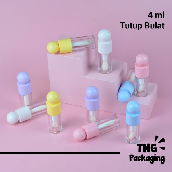 Wadah Lipcare Acrylic Tutup Bulat - 4 ml - Image 2
