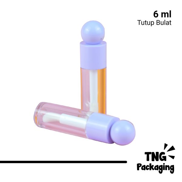 Wadah Lipcare Acrylic Tutup Bulat - 6 ml