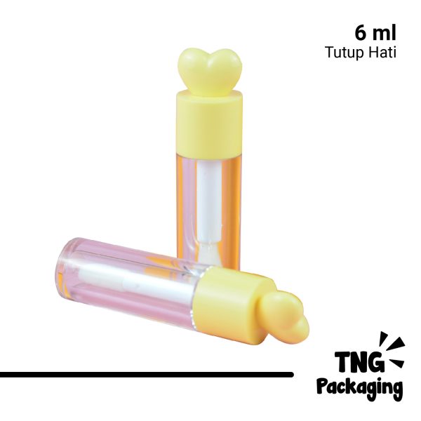 Wadah Lipcare Acrylic Tutup Hati - 6 ml