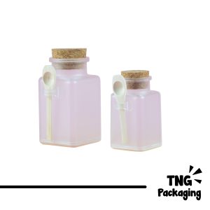 Botol Acrylic Kotak + Sendok - 100 ml 200 ml