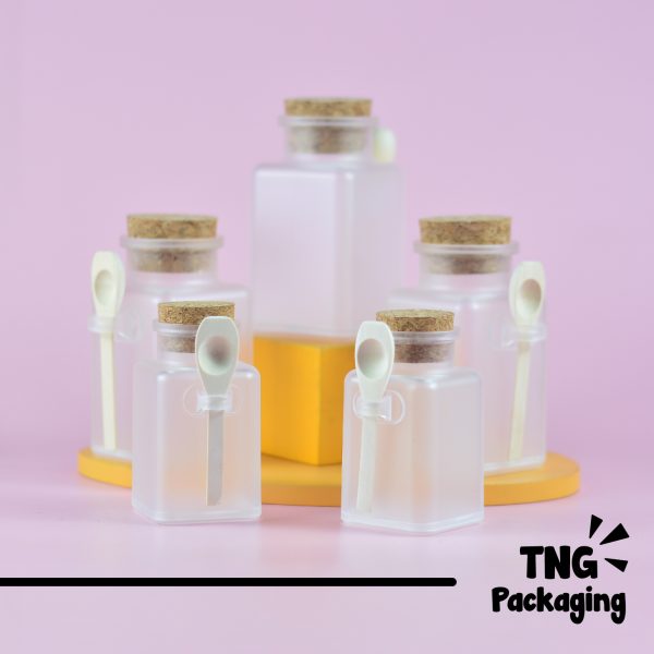 Botol Acrylic Kotak + Sendok - 100 ml 200 ml - Image 2