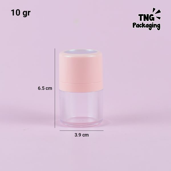 Wadah Bedak Tabur Travel Soft Pink - 5 gr 10 gr - Image 6