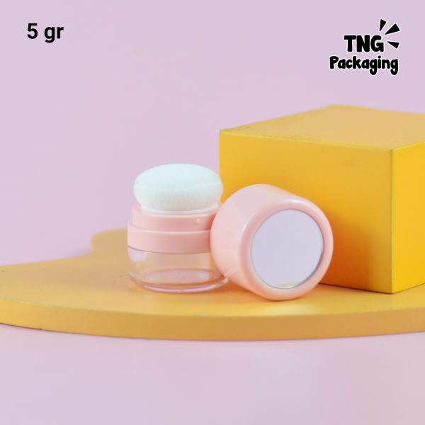Wadah Bedak Tabur Travel Soft Pink - 5 gr 10 gr - Image 7
