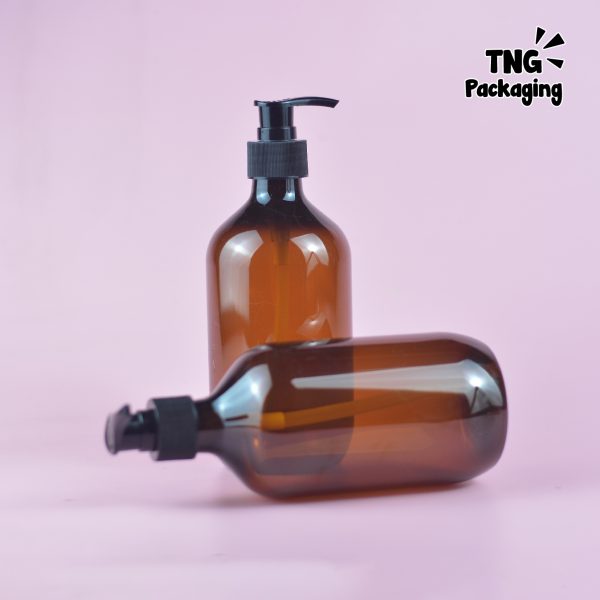 Botol Pump Plastik Coklat - 500 ml - Image 3