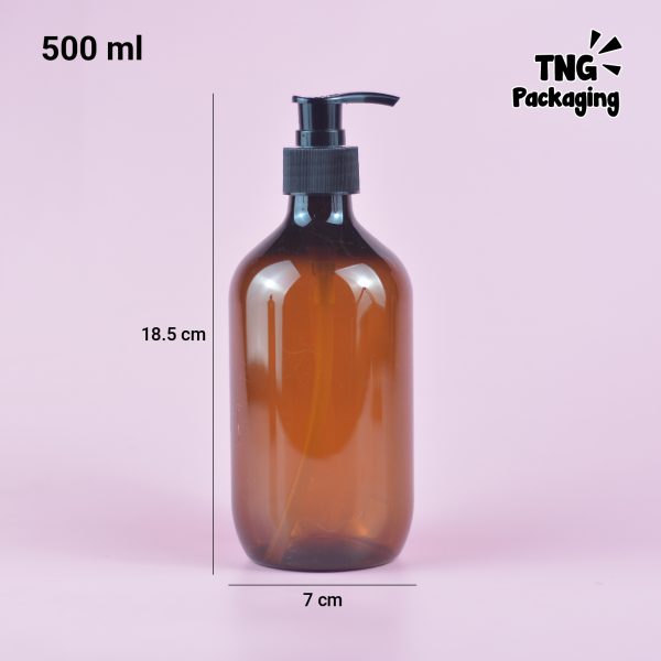 Botol Pump Plastik Coklat - 500 ml - Image 6